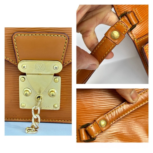 LOUIS VUITTON Epi Leather Sellier Dragonne Women’s Clutch Bag Brown Vintage - Picture 11 of 16